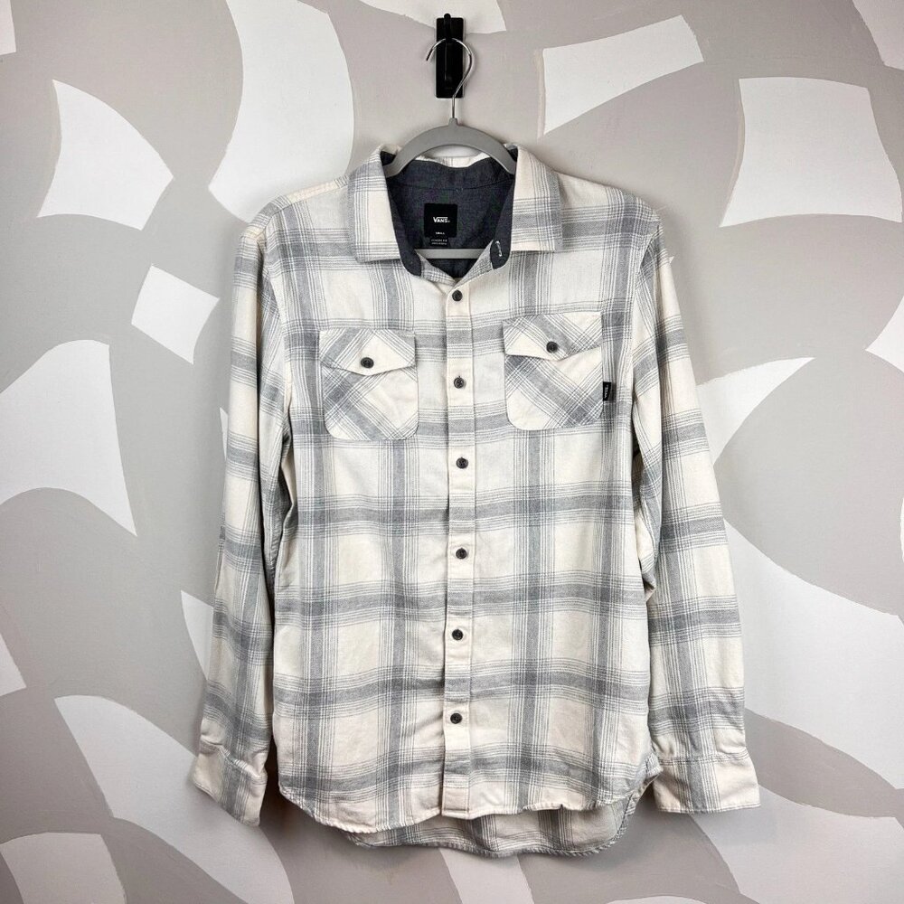 Vans Off the Wall Cream & Gray Flannel Shirt | S